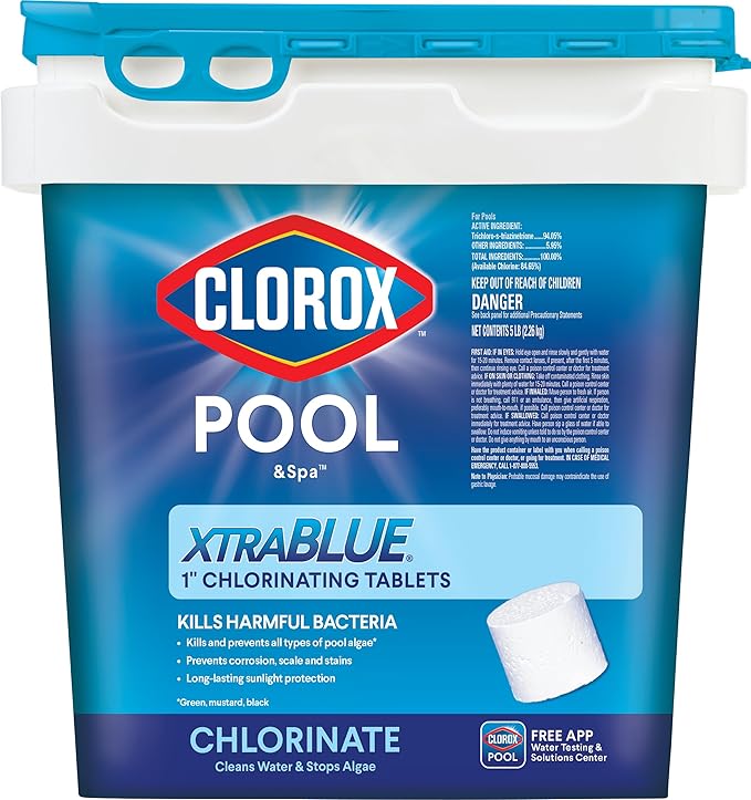 Clorox — Clorox Pool and Spa XtraBlue 1-inch chlorinating tablets 5lb