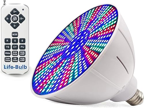 120V Color LED Pool Lights for Inground Pool, Pool Light Bulb, Fits Hayward & Pentair LED Pool Lighting & Other E26 Screw in Types, RGB, 500W Equivalent, Lifetime Replacement Program