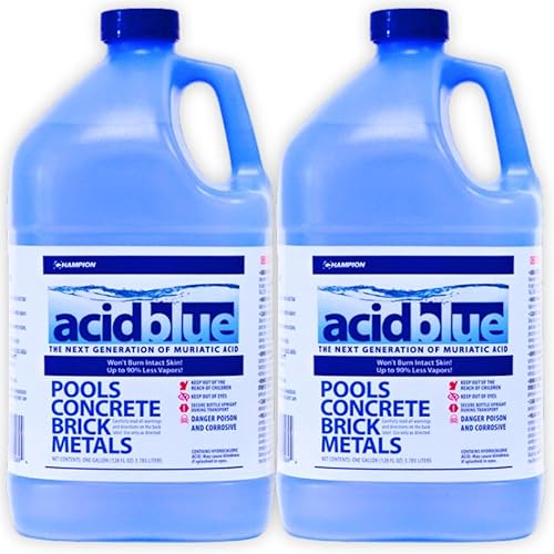 Acid Blue - Low Fume Muriatic Acid for Swimming Pools & Spas - Lower's pH, Reduces Alkalinity - 2 Gallon
