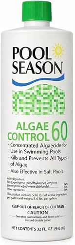 Polyquat 60 Algaecide for Swimming Pool 32 oz, High Concentrate Algaecide 60 for Inground Pool and Above Ground, Professional Grade Polyquat 60 Treatment for Clear Water Care