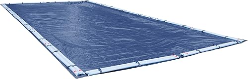 Pool Mate 20 x 40 ft Extra-Strength Blue Winter Pool Cover for Inground Pools, 5 ft Overlap (25 x 45 ft Cover Size), Solid 12 x 12 Scrim, 3.7 oz/yd2, 15-Year Warranty, Style: 272040RPM