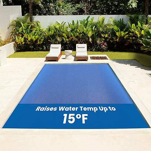 Sun2Solar Solar Pool Cover 16 Mil | 16 x 40 Ft Blue Solar Blanket | Rectangle Swimming Pool Cover | Water Conservation & Debris Protection