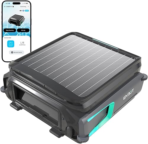 WYBOT F1 Pool Skimmer Robot Cleaner, App Remote Control, Automatic Solar Pool Cleaner, Water Clarification, Obstacle Avoidance, Anti-Stranding, Ideal for All Swimming Pool Types